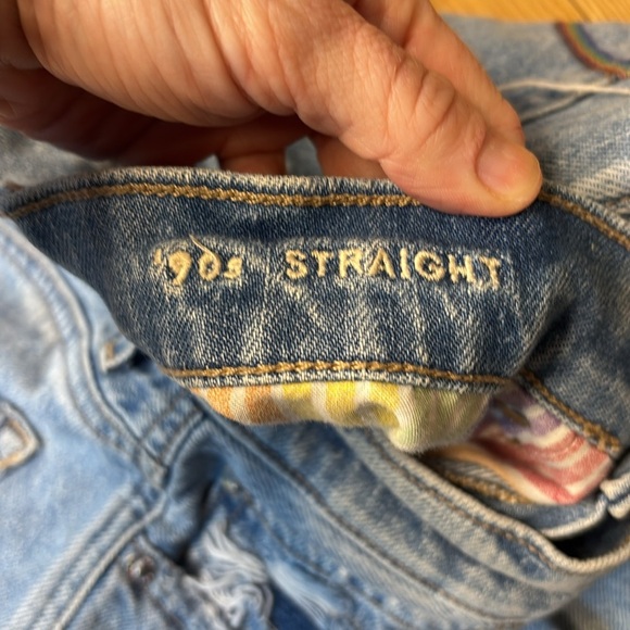 American Eagle Jeans Pride Ripped 90s Straight Rainbow Size 2 - Picture 7 of 8